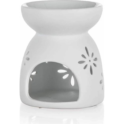 Home Decor Aroma lampa porcelánová 8 x 9 cm vločky bílá