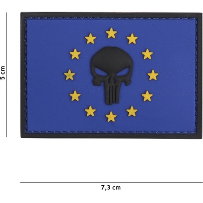 Gumová nášivka 101 Inc vlajka Punisher EU - modrá