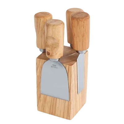 Horecano Cn-К-кт ножове за сирена върху дървено кубче А-188(5473) (0198770)