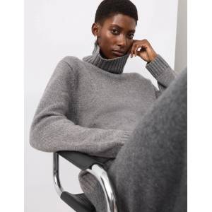 Marks & Spencer Свободен пуловер от мериносна вълна с кашмир Marks & Spencer сив Marks & Spencer | Siv | ЖЕНИ | S