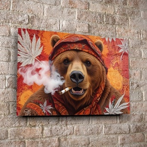 Art gift Стъклено АРТ пано - Шеговитата Мечка