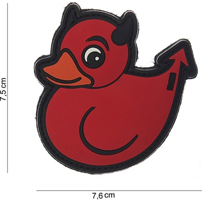 Gumová nášivka 101 Inc Devil Duck - červená