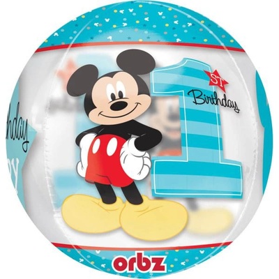 Amscan Guľa Mickeyho 1. narodeniny 38 x 40cm fóliový balónik