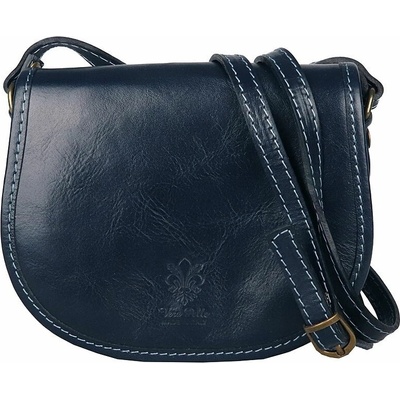 Malá kožená crossbody kabelka MINI tmavěmodrá