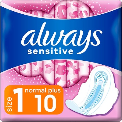 Always Дамски превръзки с крилца Always Sensitive - Ultra Normal, 10 броя