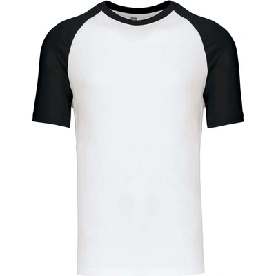 Kariban pánské baseball tričko s krátkým rukávem Two Tone White/Forest Green