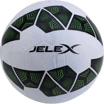 JELEX Футболна топка JELEX Bolzplatzheld Rubber Football black and white