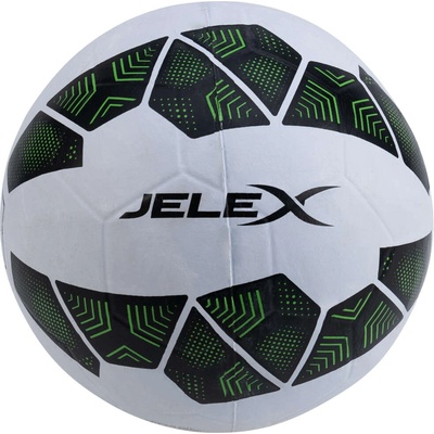 JELEX Футболна топка JELEX Bolzplatzheld Rubber Football black and white