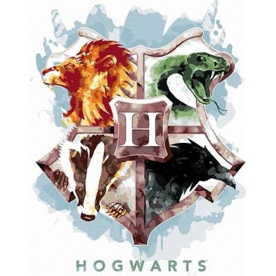 zuty Malování Podle Čísel Erb S Bradavickými Kolejemi Harry Potter 40 x 50 Cm Plátno