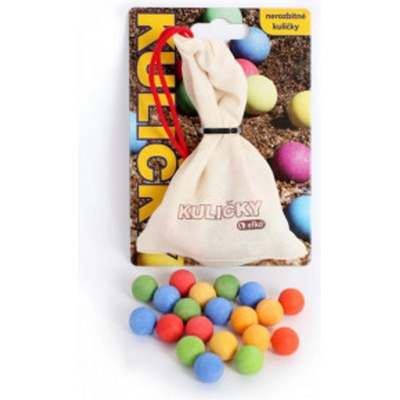 Kuličky v textilním sáčku na kartě