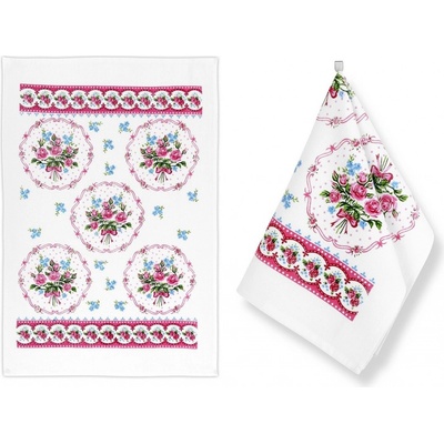 Bellatex UT/209 květiny 40 x 60 cm 2ks růžová, modrá