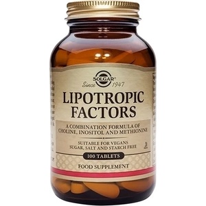 Solgar Ефективна синергична комбинация от холин, инозитол, L-метионин , Solgar Lipotropic Factors 100tabs