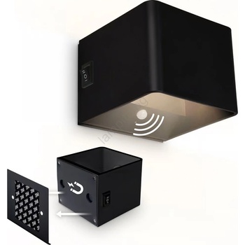 Briloner 3879015 - презареждаема стенна лампа LED със сензор BORRA LED/1, 5W/5V 3600 mAh черна (BL2168)