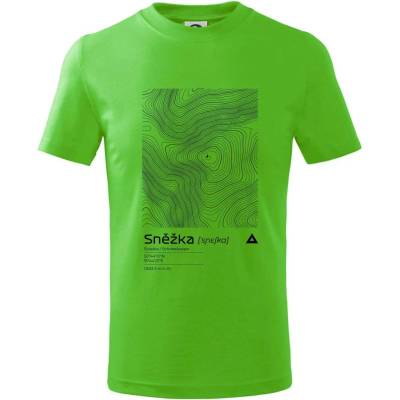 Sněžka vrstevnice v obdélníku Tričko dětské bavlněné Apple Green