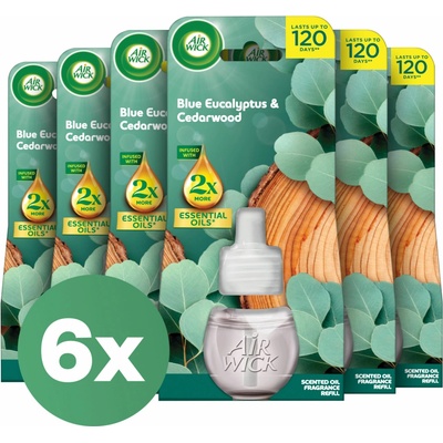 Air Wick Náplň do elektrického osviežovača vzduchu Eucalyptus and Cedar Wood 6 x 19 ml