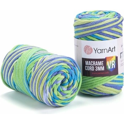 YarnArt Macrame Cord VR 3mm 920 zeleno-modro-žlutá