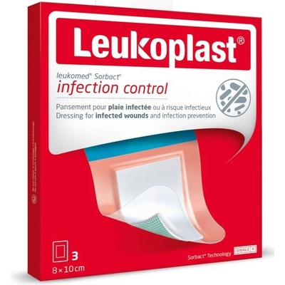 Leukoplast Leukomed Sorbact 8 x 10 cm voděodolné krytí 3 ks