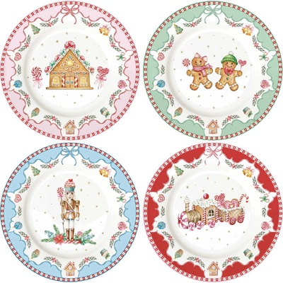 Easy Life Dezertné taniere set Sweet Christmas 4 ks
