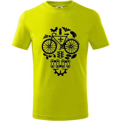 bike lebka tričko dětské bavlněné limetková