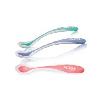 Nuby Lyžička kŕmiaca termo 2 ks modrá