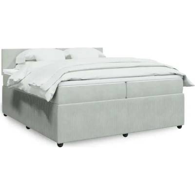vidaXL 11461.3290124 Boxspring postel s matrací světle šedá samet