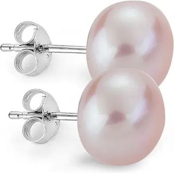 Image 1 of Swan Сребърни обици със сладководни розови перли 10-11 мм CAA010R Swan