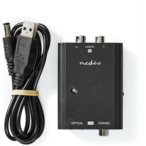 NEDIS ACON2508BK, аналогово-цифров аудиоконвертор, 2x RCA вход - цифров коаксиален/тослинк изход (ACON2508BK)