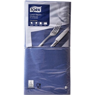 Tork servítky 1/4 sklad 2V Advanced Lunch tmavomodrá 32x32cm