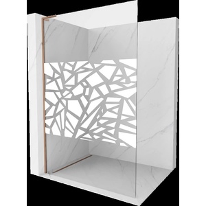 Mexen Kioto L Душ кабина Walk-in 120 x 200 cm, бял модел, розово злато - 800-120-103-60-85 (800-120-103-60-85)