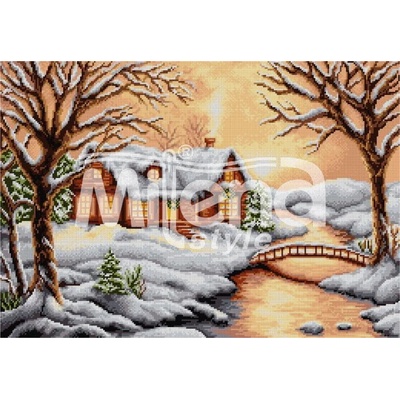 Milena Style В коледната нощ - гоблен със схема 1: 4 конци dmc