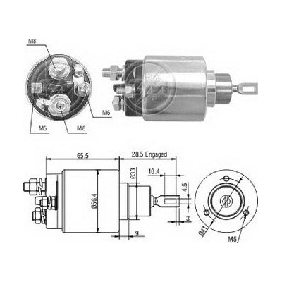 Spínač startéru 0001108080 Bosch 0331303127