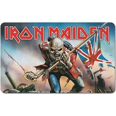 CurePink Plastová podložka na jídelní stůl Iron Maiden Made In England 23x14cm