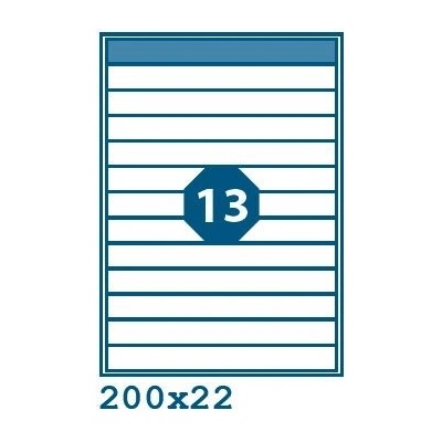 Print V0003920 bílé 200 x 22 mm 13 etiket na A4 100 listů