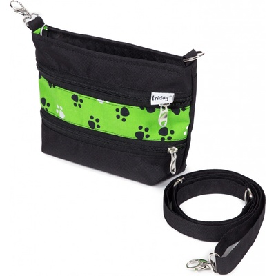 Iridog Pamlskovník & crossbody 2V1 černý se zelenými tlapky š21 x v15 cm
