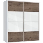 Bogdan Furniture G Двукрилен гардероб с плъзгащи врати Мебели Богдан Модел bm-ava 5, орех с бяло - memo