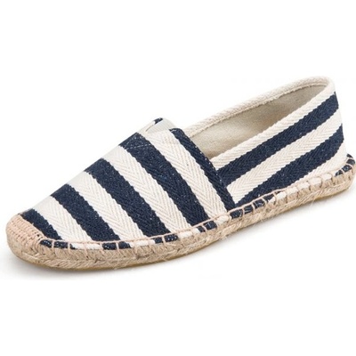 Max espadrilky textilní Blue Stripes modro bílé – Zboží Mobilmania