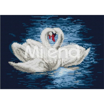 Milena Style Влюбени лебеди - гоблен със схема конци dmc 1: 4
