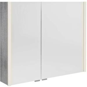 SAPHO Alix - Огледален шкаф с LED осветление 86x70x18 см, 2 врати, сребрист дъб AX186-0011 (AX186-0011)