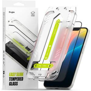 Ringke - Easy Slide Tempered Glass (2 Броя) - iPhone 16e - черен