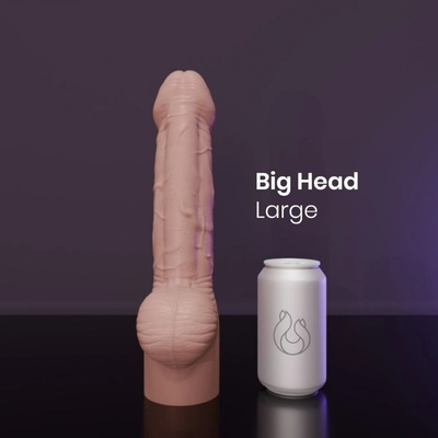 Erotixxx Toys Big Head Warm Flesh 40% L prémiové silikonové dildo s Vac-U-Lock 32,1 x 6,8 - 7,3 cm