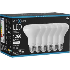 Mexen Nova 6x LED крушка E27, R80, 12W, Неутрална - 4000K, 1260 lm - L105-E27-1240-01x06 (L105-E27-1240-01x06)