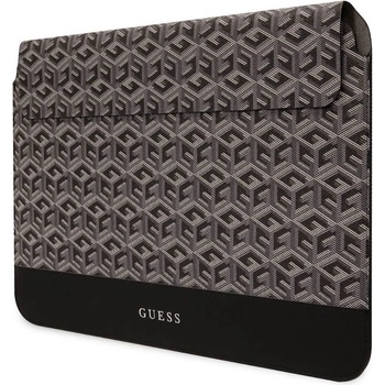 GUESS PU G Cube Leather Laptop Sleeve 14 - дизайнерски кожен калъф за MacBook Air 13, MacBook Pro 13, MacBook Pro 14 и лаптопи до 14 инча (черен)