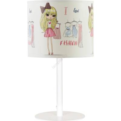 BELIS Детска настолна лампа GIRLS VIBES 1xE27/60W/230V диаметър 18 см Обичам модата (BE1071)