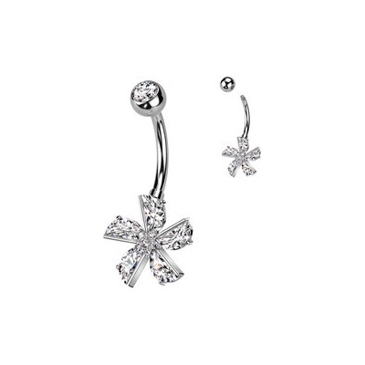 Šperky4U piercing do pupíku kytička WP0060-C