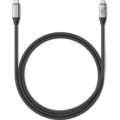 Satechi Здрав USB4 кабел с въжена оплетка за устройства с USB-C порт - Satechi USB4 V2 Pro USB-C to USB-C Cable, 8K, 240W, 80Gbps (черен) (120 см) (ST-YU4120K)