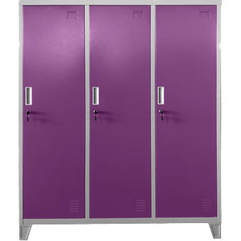 Carmen Метален шкаф Carmen CR-1604-3 JZ - сив / светлолилав