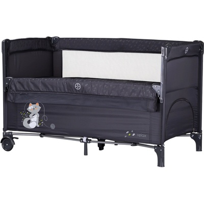 Chipolino Бебешка кошара с падаща страна Chipolino - Релакс, антрацит (KOSIRE256AN)