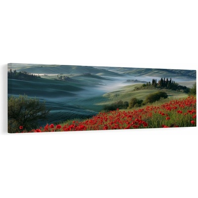 Obraz krajina s mlžným údolím - 120x40