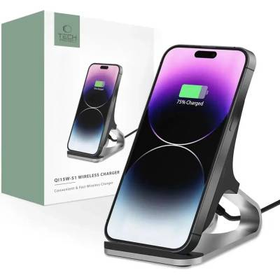 Tech-Protect Индуктивно зарядно стройство Tech-Protect QI15W-S1, 15W, черно