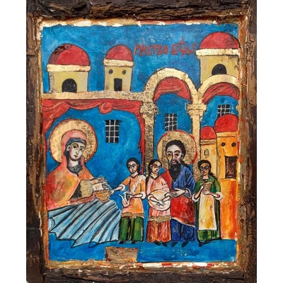 Рисувана икона на Рождество Богородично